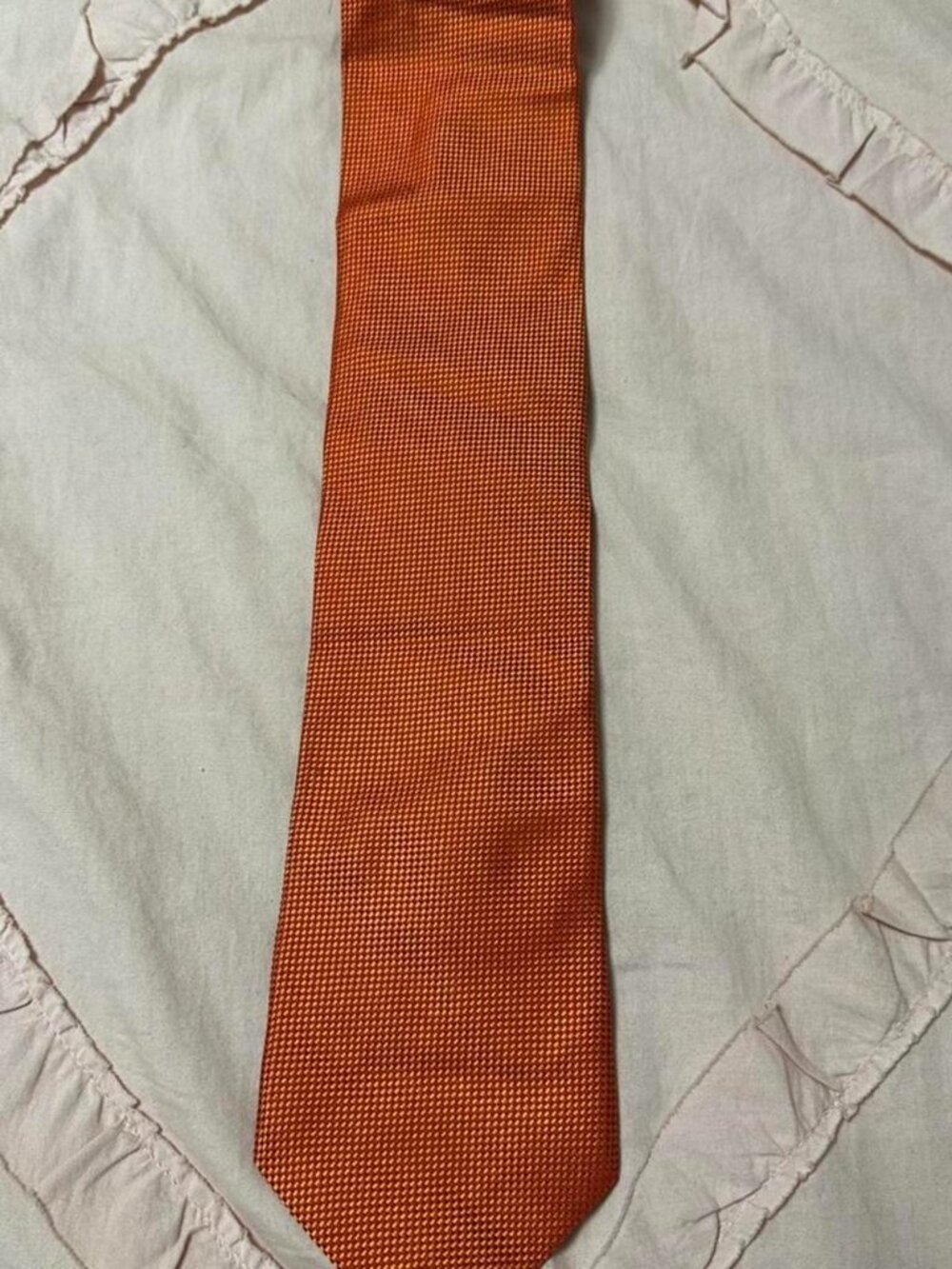 Daniel Cremieux Orange Tie, 100% Handmade Silk.